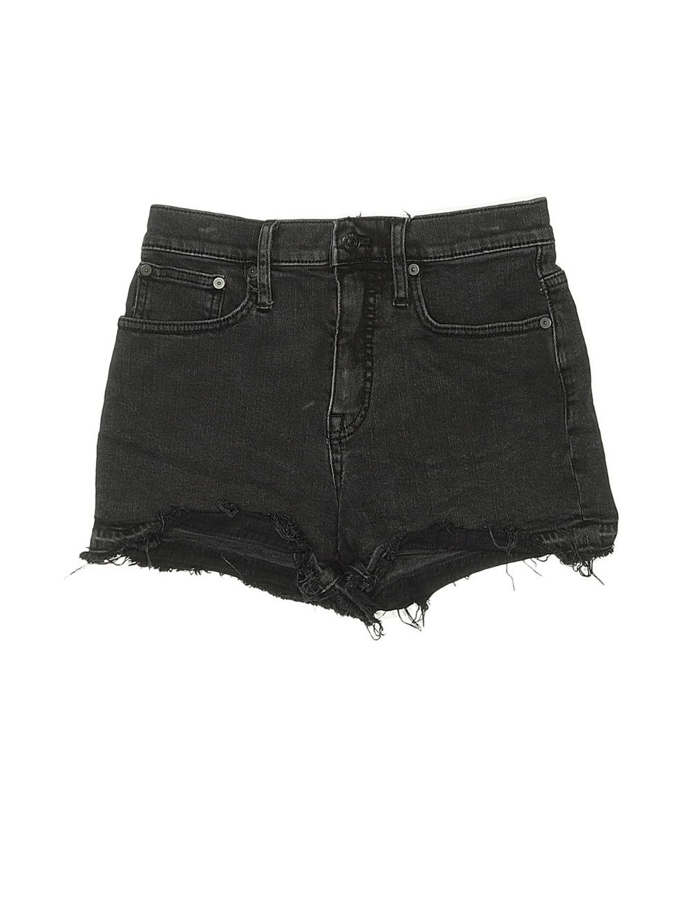 Madewell Black Distressed High-Rise Jean Shorts